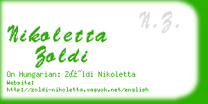 nikoletta zoldi business card